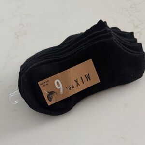 Pack of 6 Black No-Show Socks OS